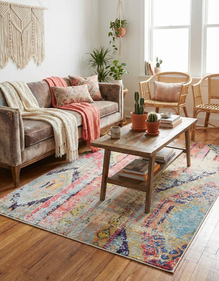 Detail image of  4' x 6'  Washable Mesa Rug