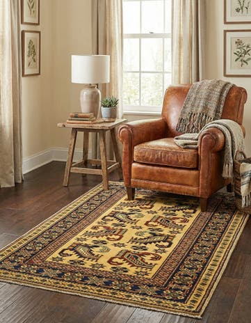 3' 2 x 4' 5 Hand Knotted Kazak Rug