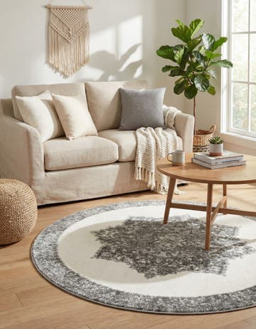 Gray Veneto Round Rug