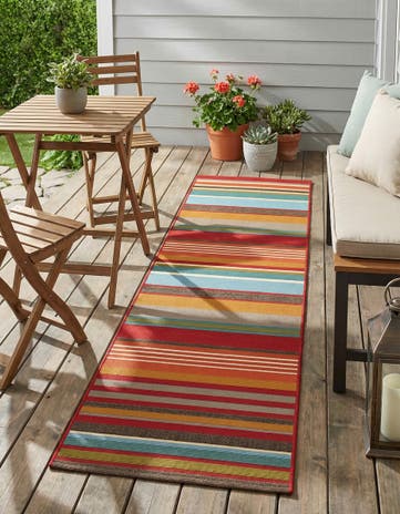2' x 8' Easy-Clean Modern Indoor / Outdoor Runner Rug