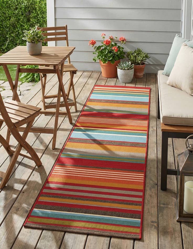 Detail image of 2' x 8' Easy-Clean Modern Indoor / Outdoor Runner Rug
