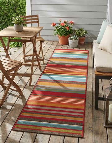 2' x 8' Easy-Clean Modern Indoor / Outdoor Runner Rug