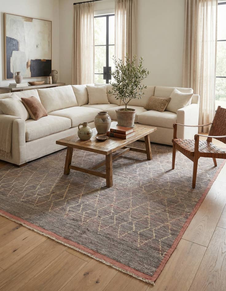 Detail image of 8' 5 x 9' 5  Hand Knotted Moroccan Wool Rug