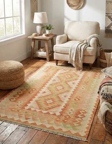 3' 2 x 5' Hand Woven Kilim Waziri Wool Rug