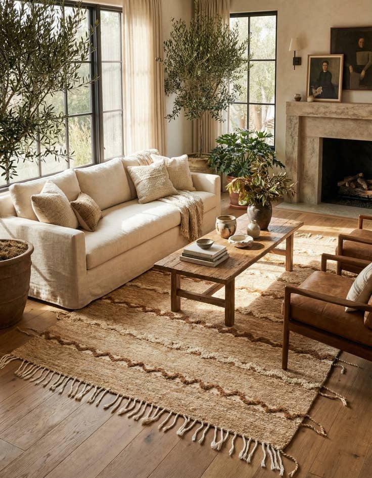 Detail image of 6' 9 x 10'  Hand Knotted Moroccan Wool Rug