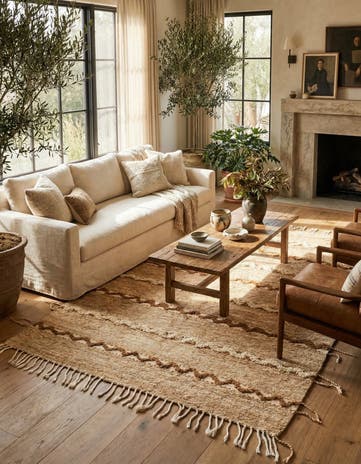 6' 9 x 10' Hand Knotted Moroccan Wool Rug