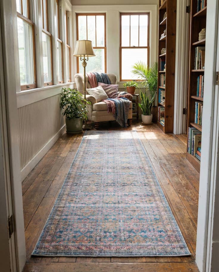 Detail image of 2' 7 x 14' Washable Nostalgia Runner Rug