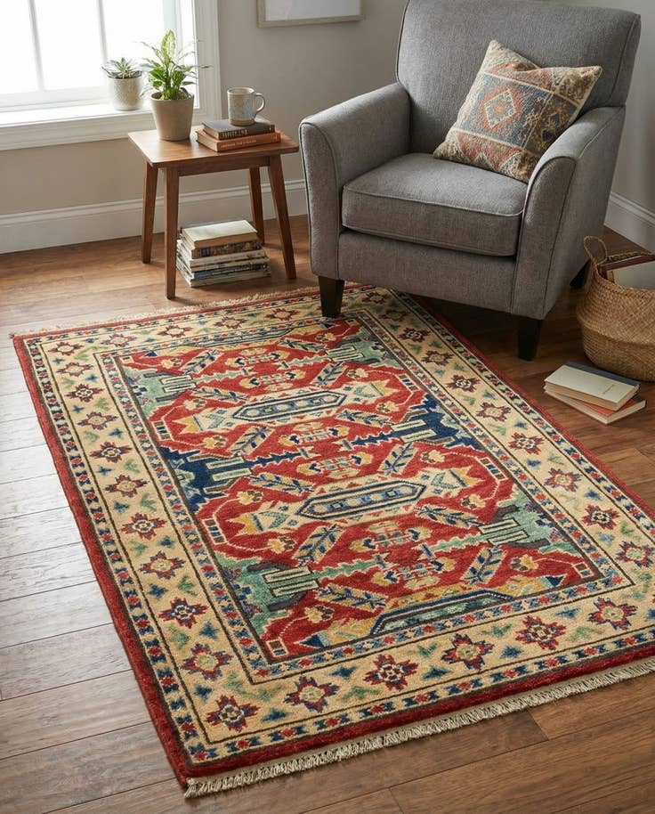 Detail image of 2' 7 x 4' 1 Hand Knotted Kazak Oriental Rug