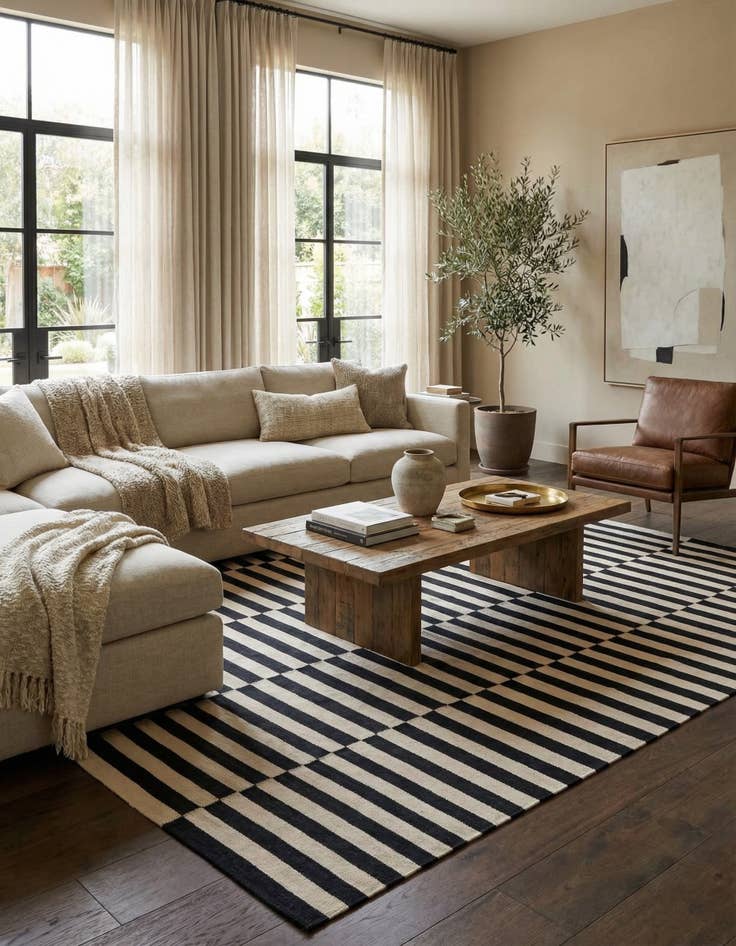 Detail image of 8' 1 x 11' 2  Hand Woven Kilim Modern Wool Rug