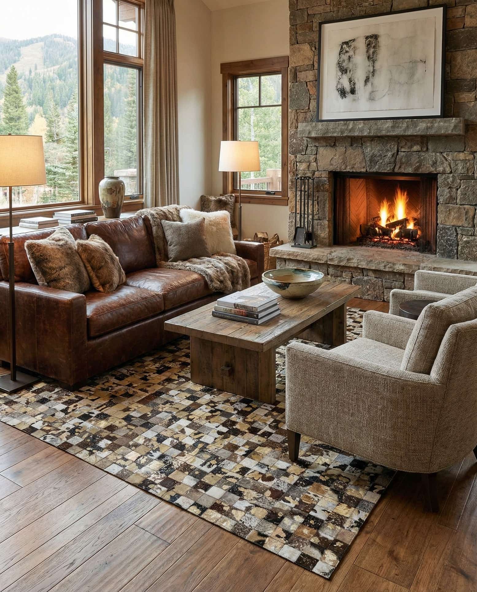 8' x 9' 11 Cowhide - Patchwork Rug