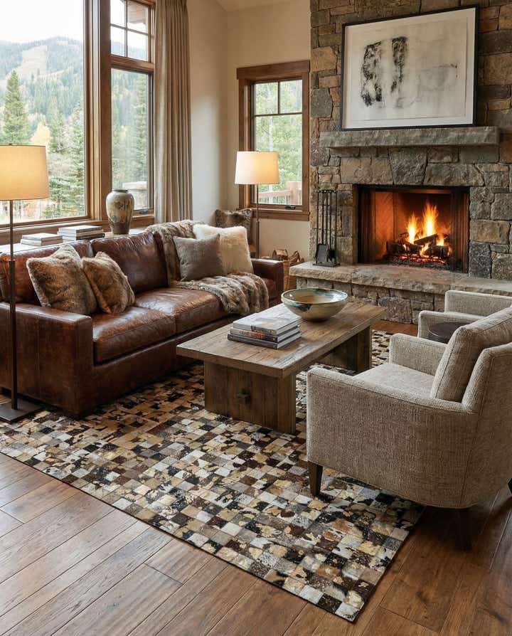 8' x 9' 11 Cowhide - Patchwork Rug