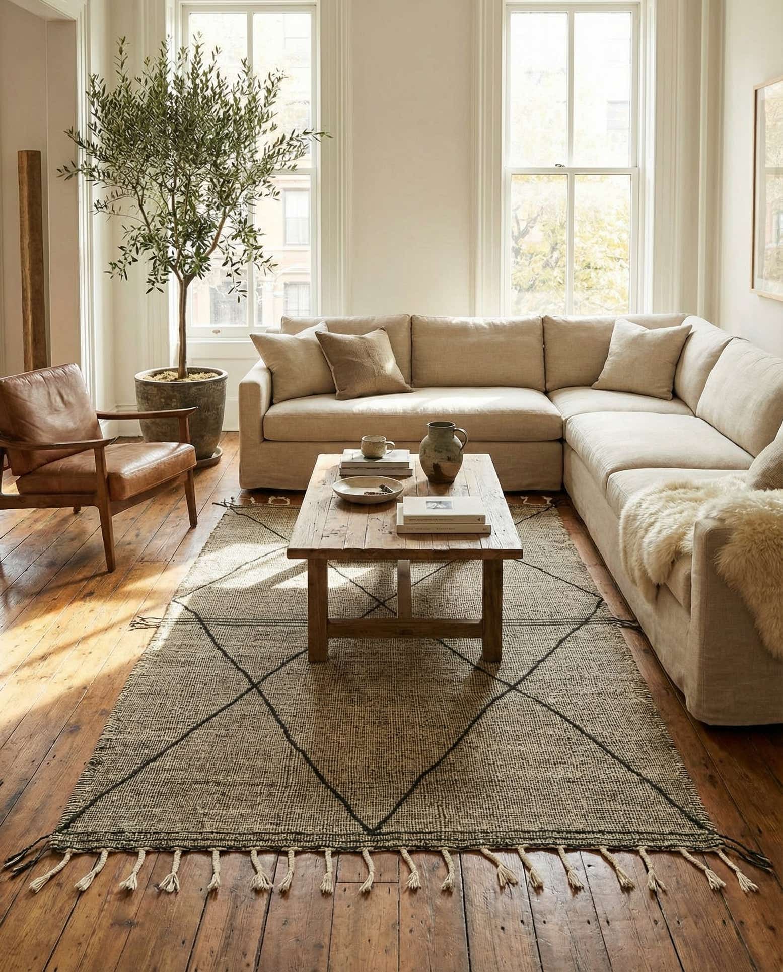 6' 6 x 10' 4 Hand Knotted Moroccan Wool Rug