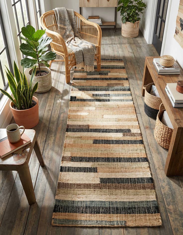 Detail image of 2' x 8'  Hand Woven Kala Handwoven Jute Runner Rug