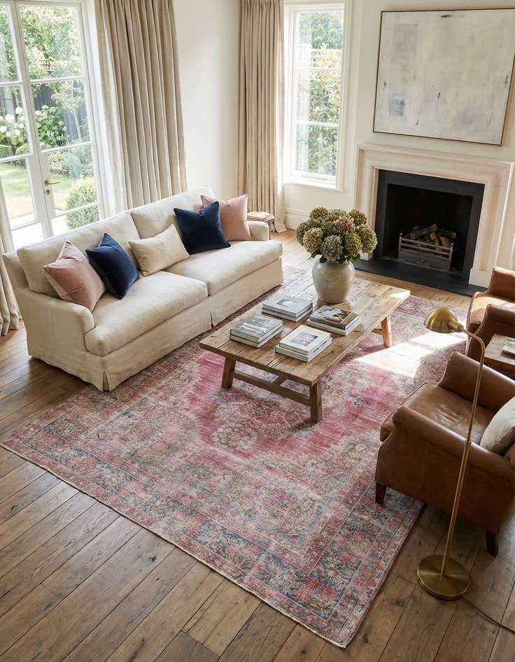 Detail image of  6' 7 x 9' 8  Hand Knotted Ultra Vintage Persian Wool Rug