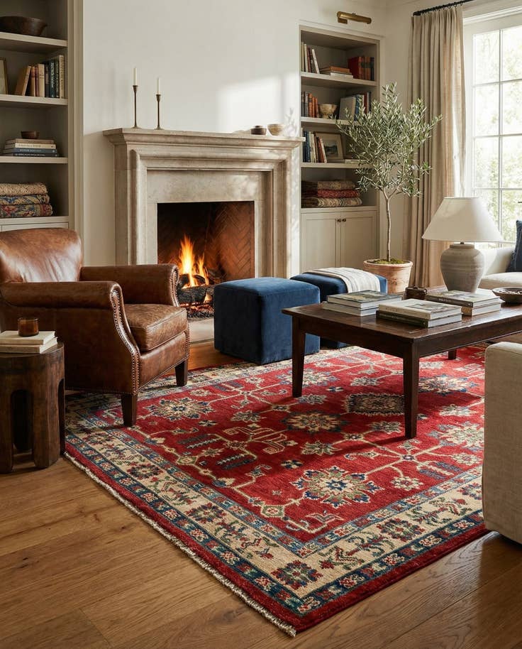 Detail image of 4' x 6' Hand Knotted Kazak Rug