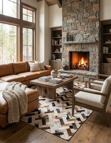 5' 4 x 7' 7 Cowhide Rug