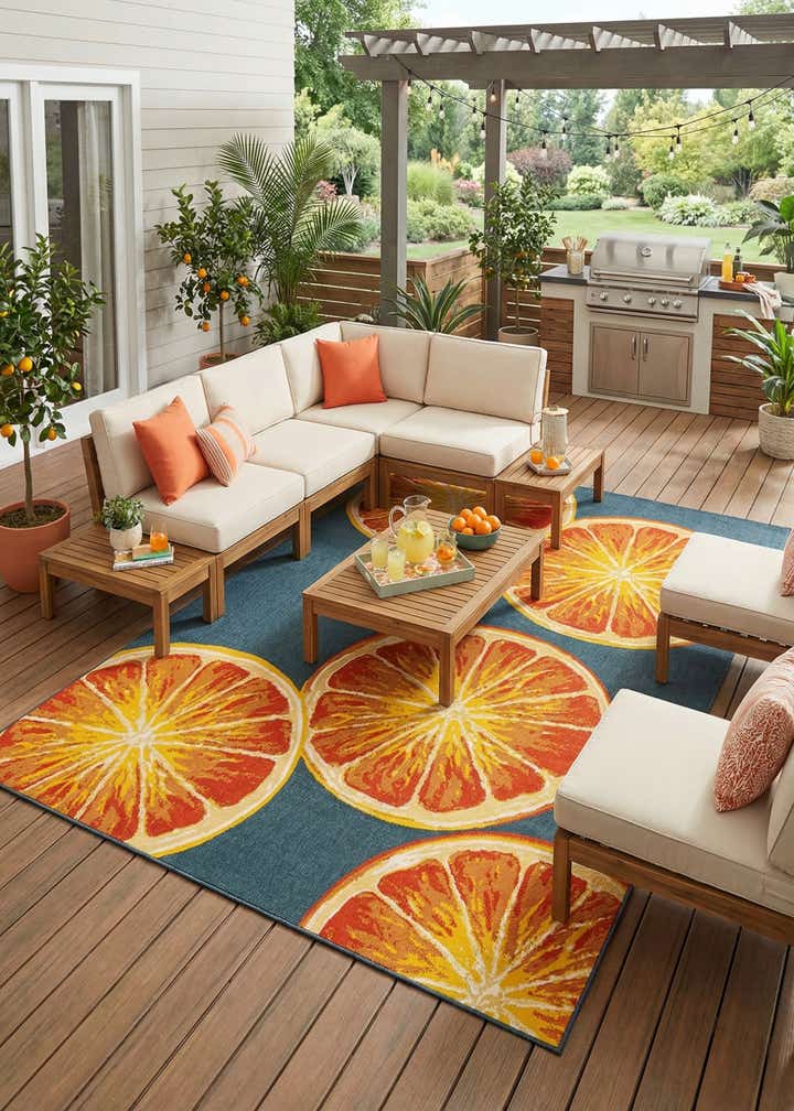 9' x 12' Easy-Clean Modern Indoor / Outdoor Rug