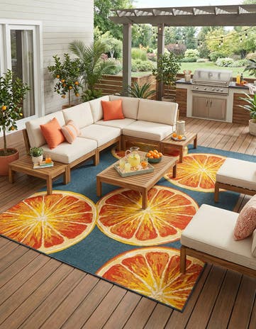 9' x 12' Easy-Clean Modern Indoor / Outdoor Rug