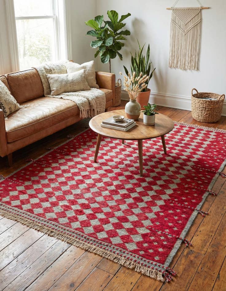 Detail image of 5' 9 x 8' Hand Knotted Moroccan Wool Rug