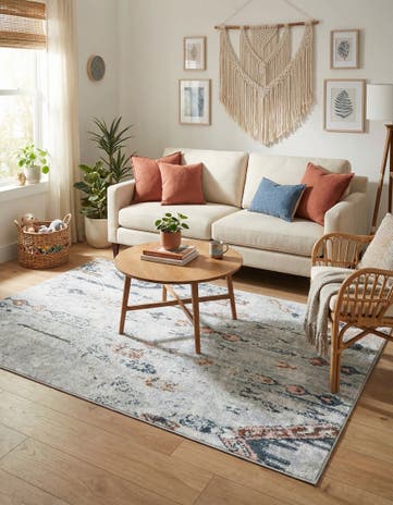 Ivory Gray Kamala Washable Rug