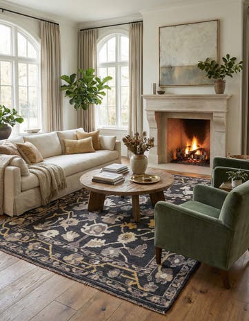 9' 3 x 12' Hand Knotted Oushak Wool Rug