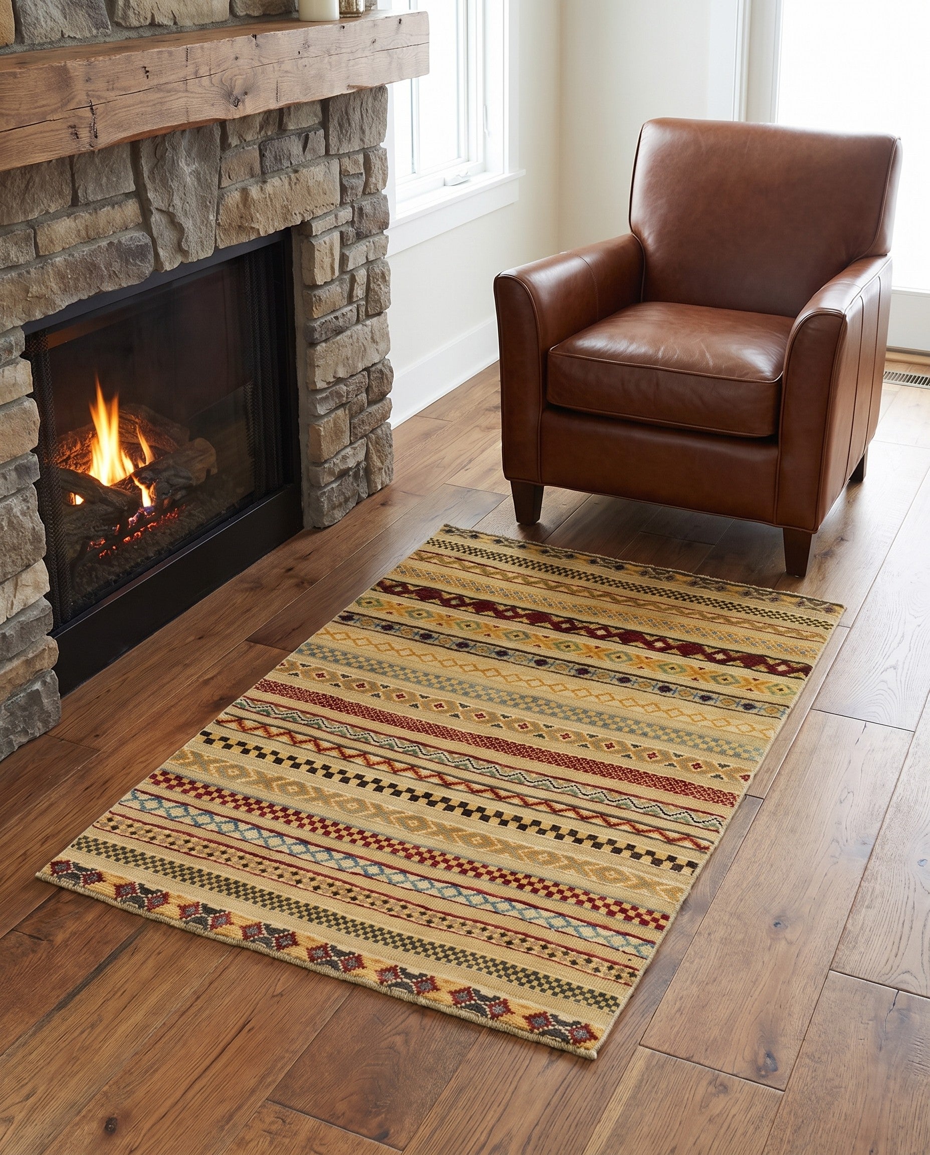 2' 8 x 4' 2 Hand Knotted Modern Ziegler Rug