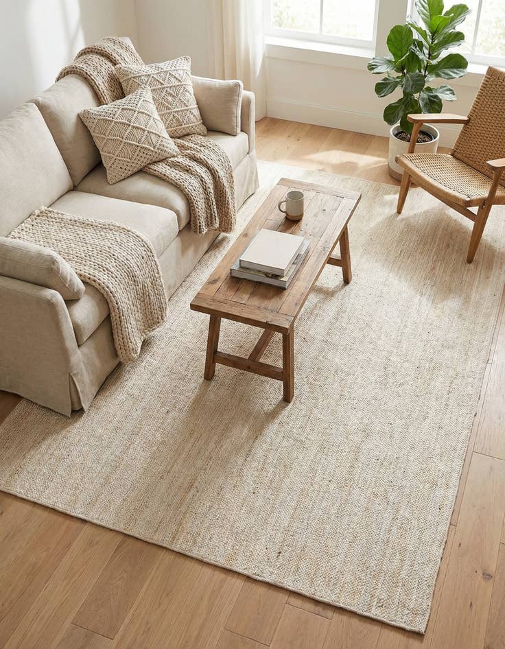 Detail image of  7' 1 x 10'  Hand Braided Jute Rug