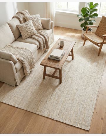 White Handmade Braided Jute Rug