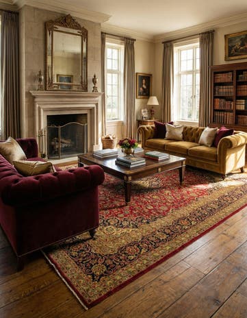 9' 5 x 14' 2 Hand Knotted Kashan Persian Wool Rug