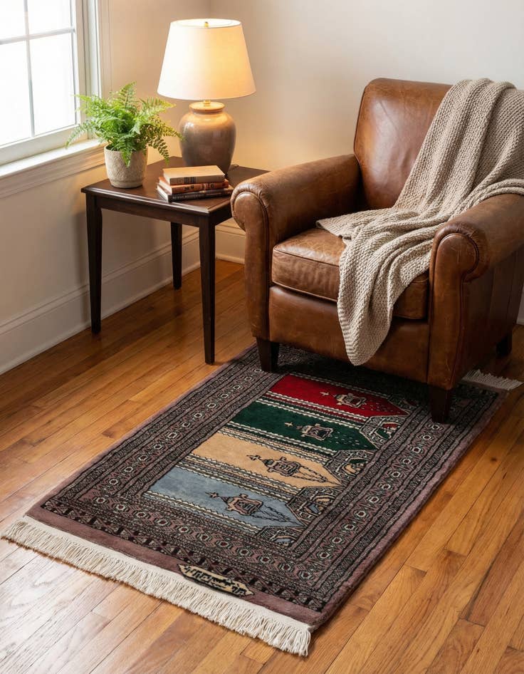 Detail image of 2' x 3'  Hand Knotted Bokhara Oriental Wool Rug