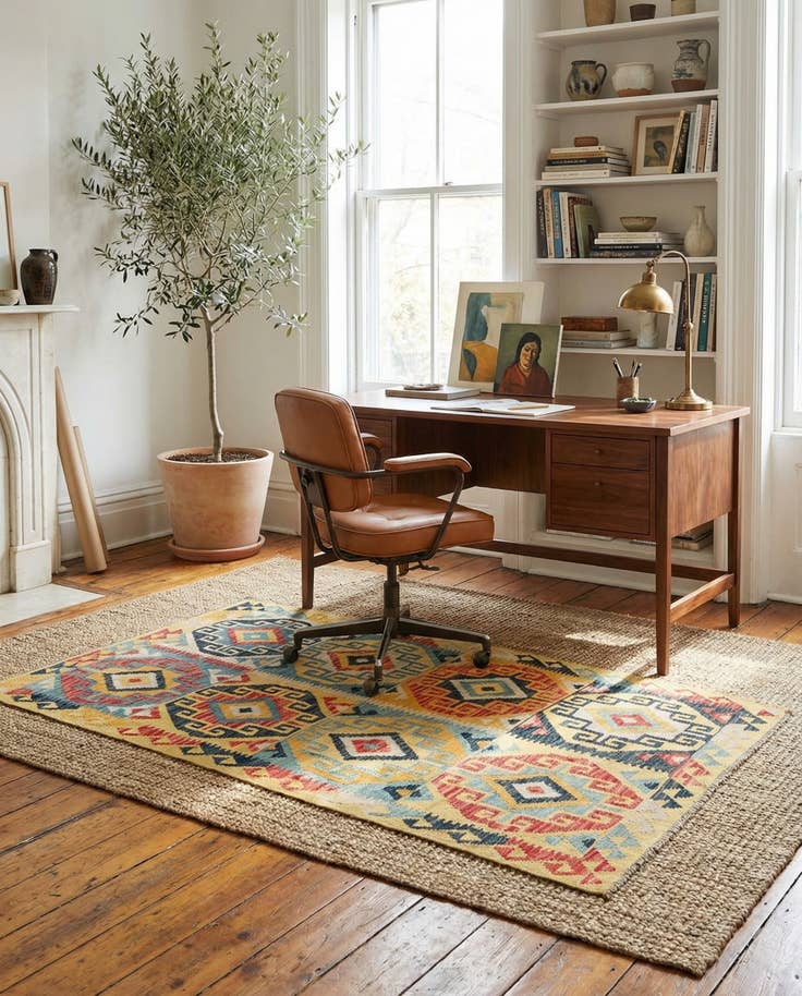 Detail image of 3' 5 x 5' 9 Hand Woven Kilim Maymana Wool Rug