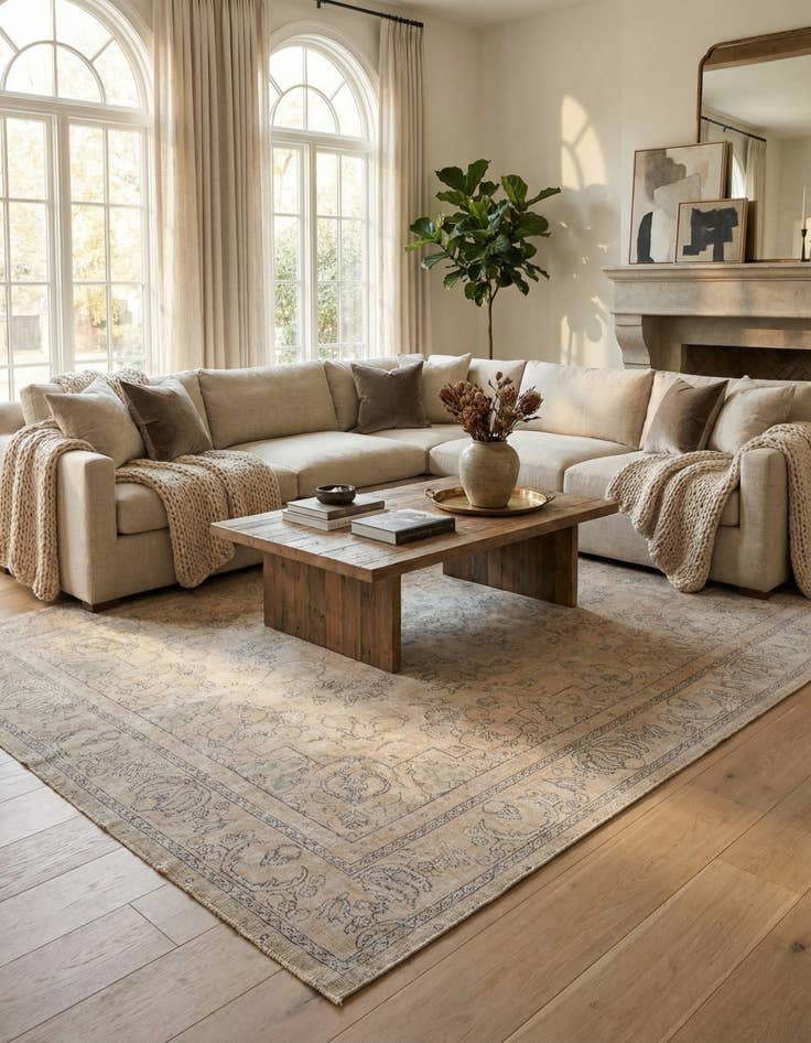 Detail image of 9' 9 x 12' 4  Hand Knotted Ultra Vintage Persian Wool Rug