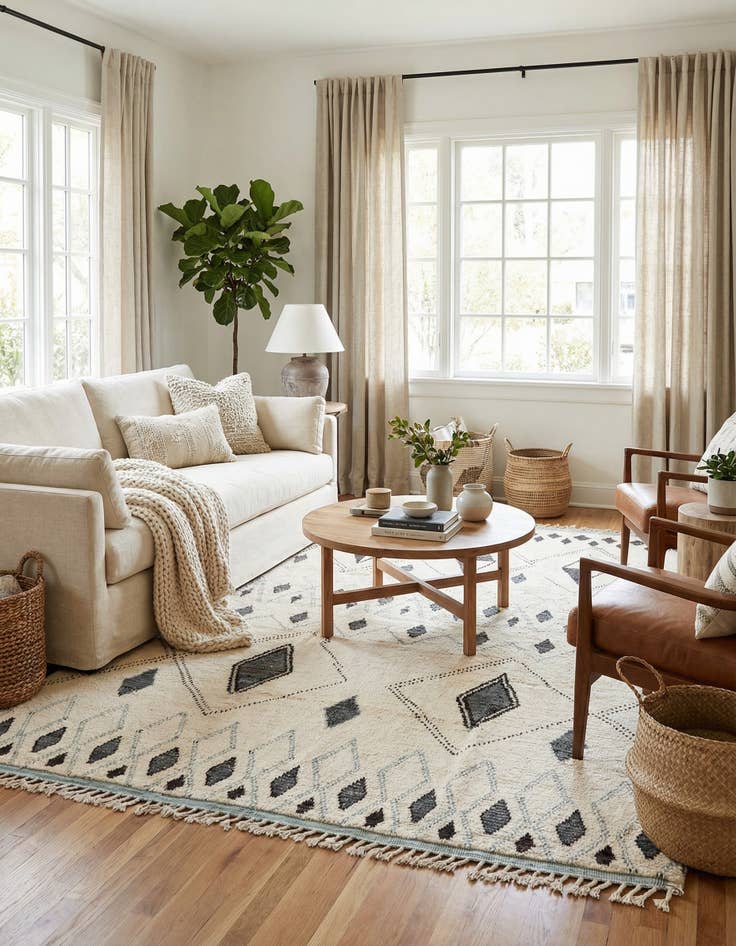 Detail image of 8' x 10' 8  Hand Knotted Moroccan Wool Rug