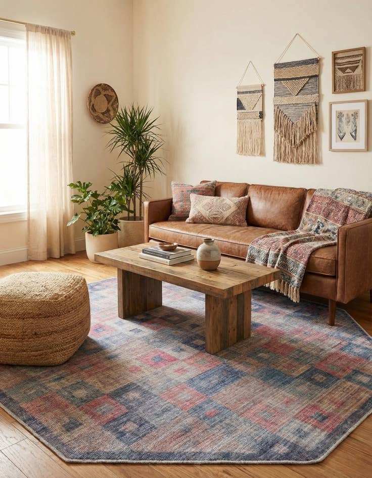 Detail image of 7' 10 x 7' 10  Washable Sisu Octagon Rug