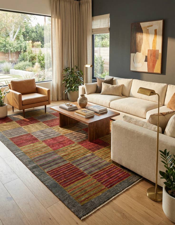 Detail image of 6' 8 x 10' 1  Hand Knotted Modern Ziegler Rug