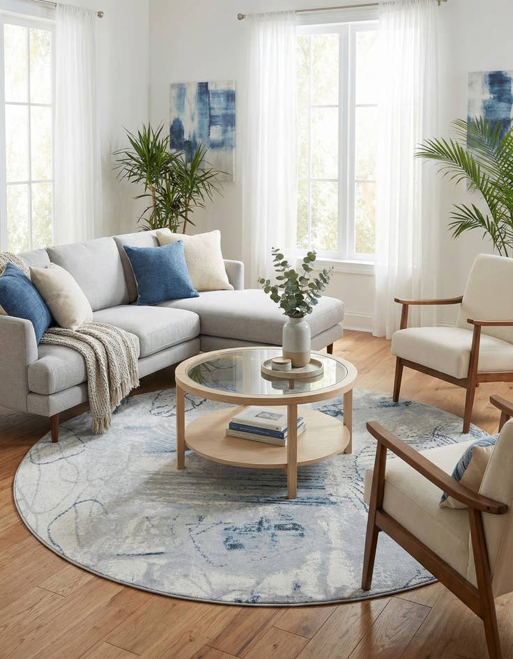 Detail image of 7' 10 x 7' 10 Kamala Washable Round Rug