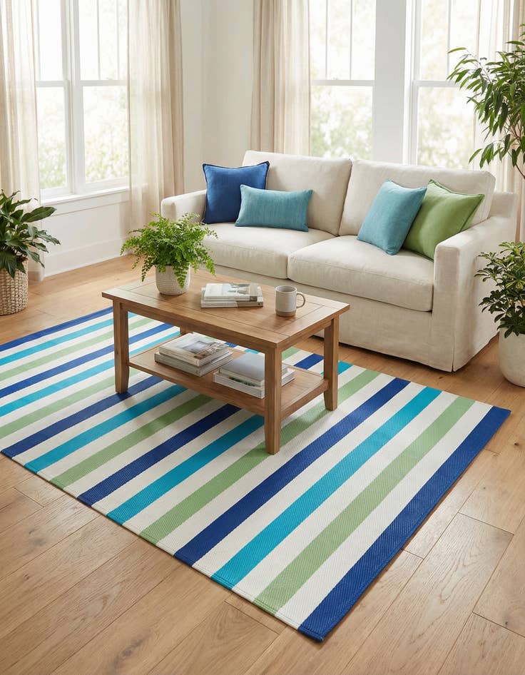 Detail image of 5' x 8'  Washable Vista Breeze Indoor / Outdoor Rug