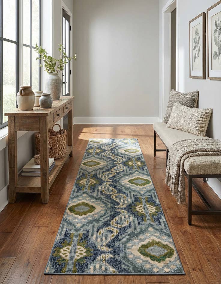 Detail image of 2' 7 x 11' Easy-Clean Modern Indoor / Outdoor Runner Rug