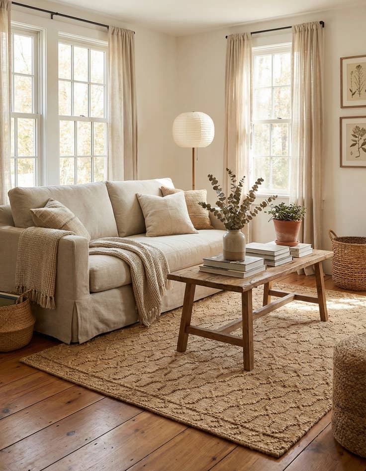 Detail image of  5' 3 x 8'  Hand Woven Larsa Jute Rug