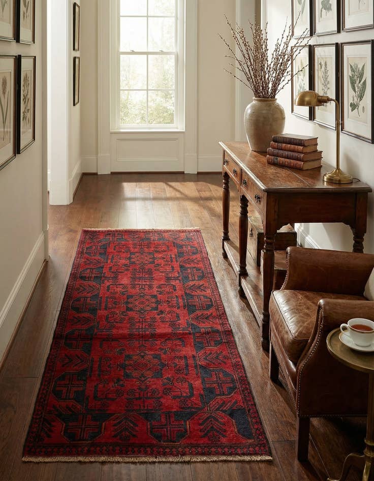 Detail image of  2' 8 x 6' 3  Hand Knotted Khal Mohammadi Wool Runner Rug