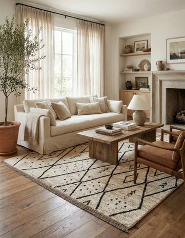 8' 6 x 9' 6 Hand Knotted Moroccan Wool Rug