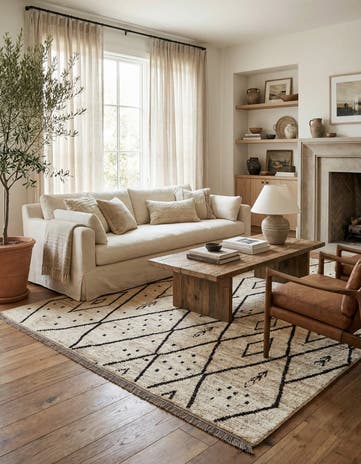 8' 6 x 9' 6 Hand Knotted Moroccan Wool Rug