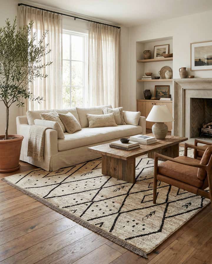 8' 6 x 9' 6 Hand Knotted Moroccan Wool Rug