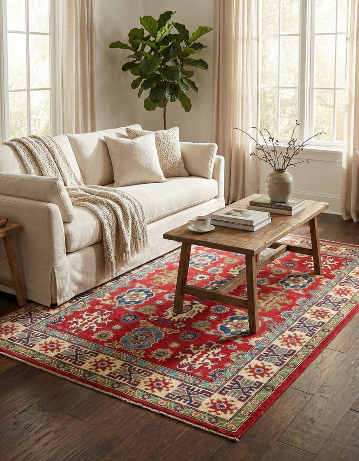 Detail image of 5' x 7'  Hand Knotted Kazak Rug