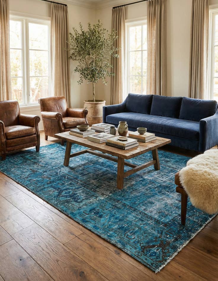 Detail image of 4' 2 x 6'  Hand Knotted Ultra Vintage Persian Wool Rug