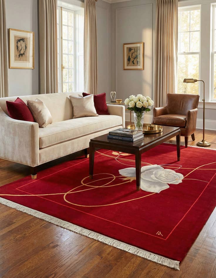 Detail image of  6' 8 x 9' 11  Hand Knotted Darya Wool Rug