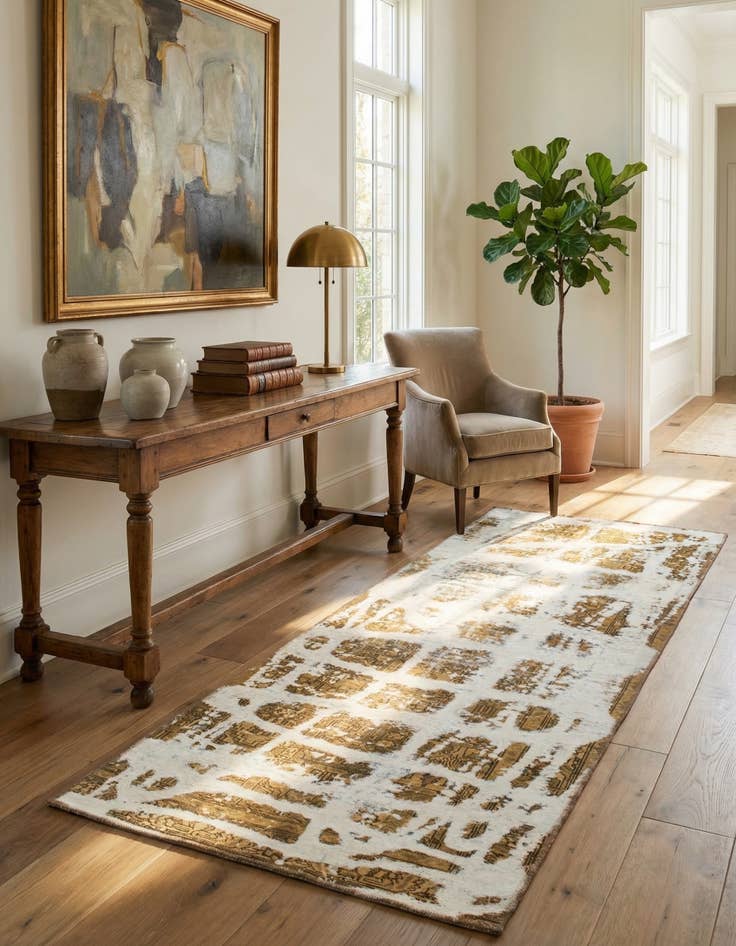 Detail image of 3' 7 x 9' 4  Hand Knotted Ultra Vintage Persian Wool Runner Rug