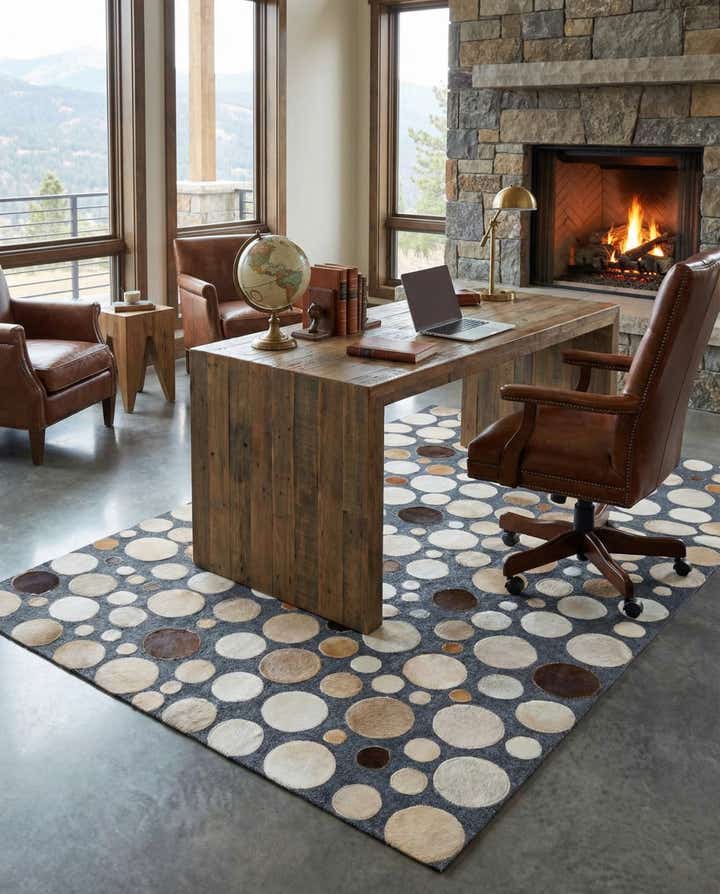 5' x 7' 10 Cowhide Leather Rug