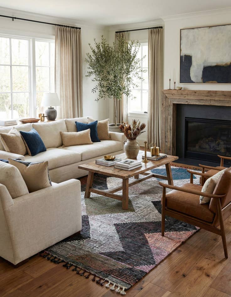 Detail image of 7' 7 x 10' 9  Hand Knotted Moroccan Wool Rug