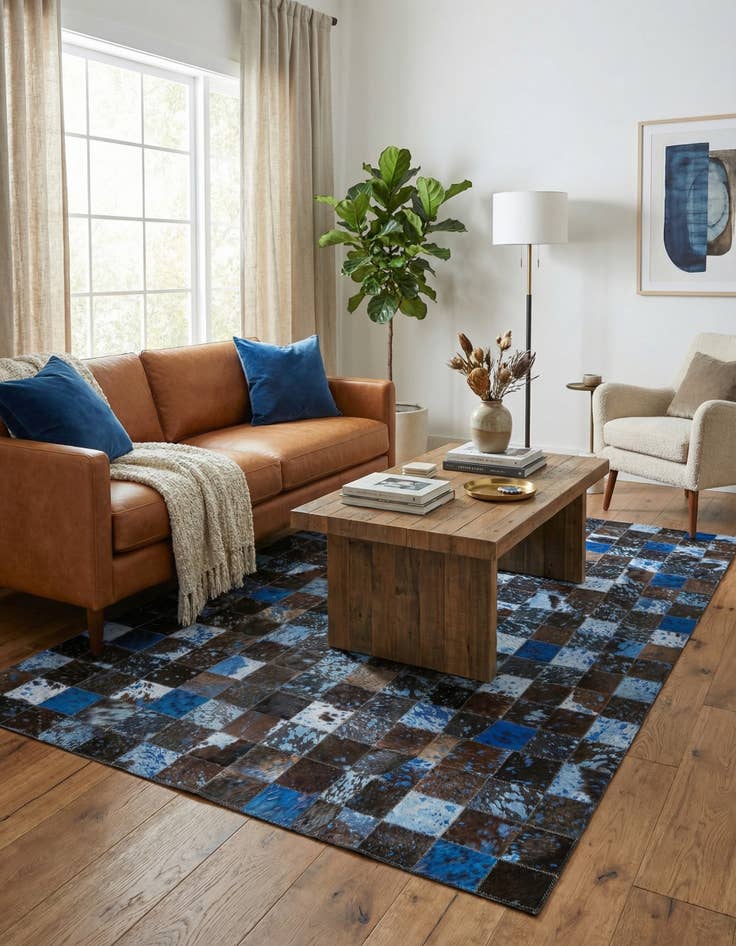 Detail image of  4' 7 x 6' 7 Cowhide Rug